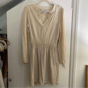 Rory Beca Size M Cream Silk Dress Long Sleeve